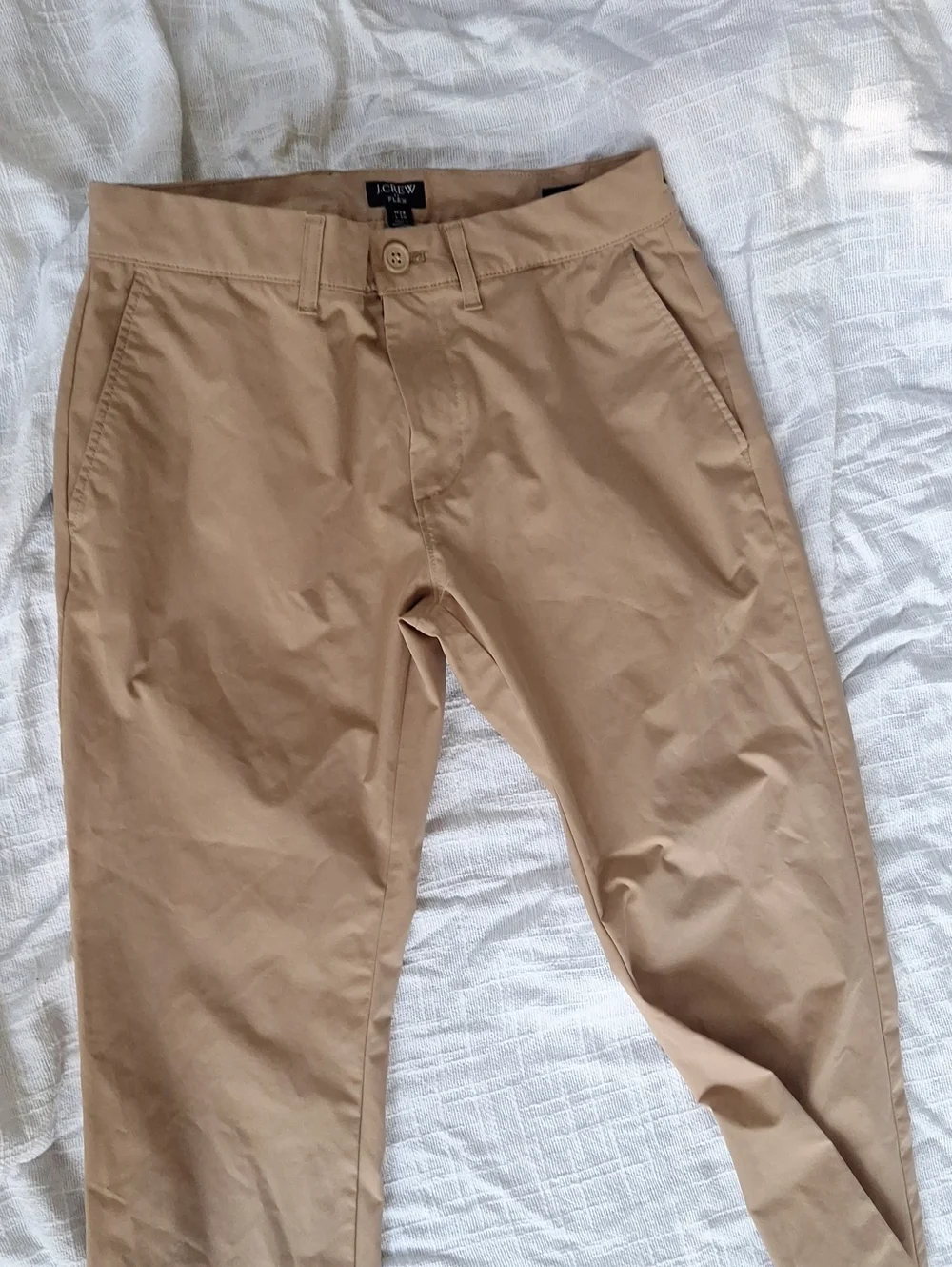 New J.Crew Tech Pants Men 28 30 Beige Slim Chino Performance Golf Casual